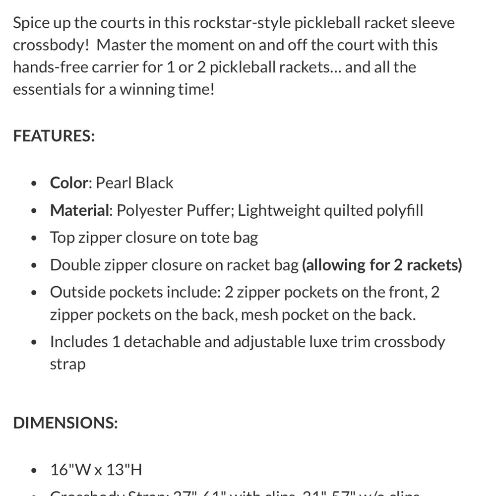 Think Royln Black Pickleball Paddle Cover with Strap - Picture 3 of 9